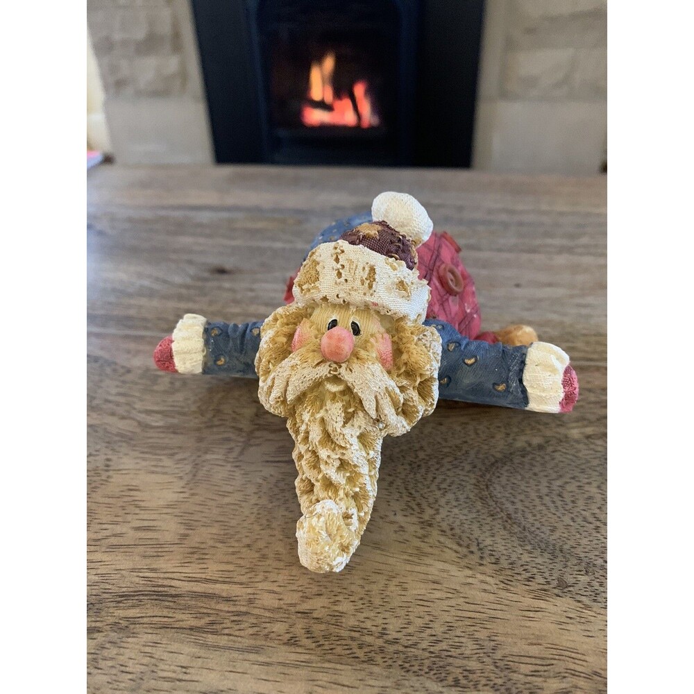 Santa Claus Stocking Mantle Hanger Rodeo Clumsy Christmas Holder Ceramic Vintage